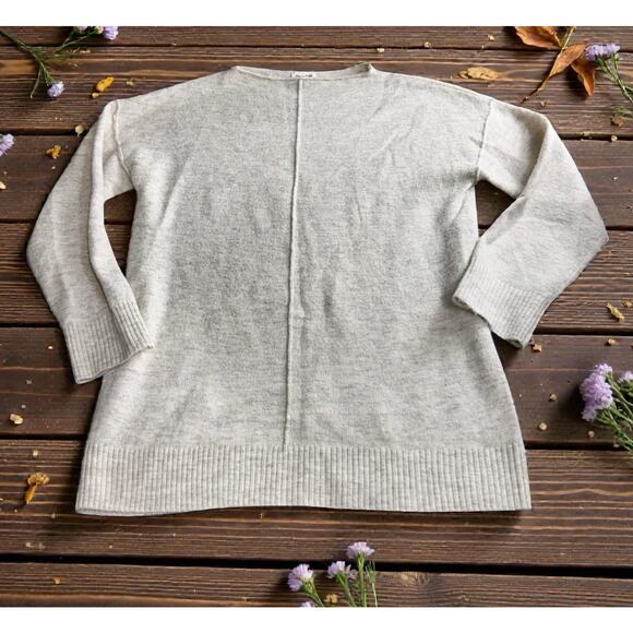 Open Edit Beige Slouchy Oversized Sweater Sz Small Boatneck Soft Pullover - Picture 2 of 7